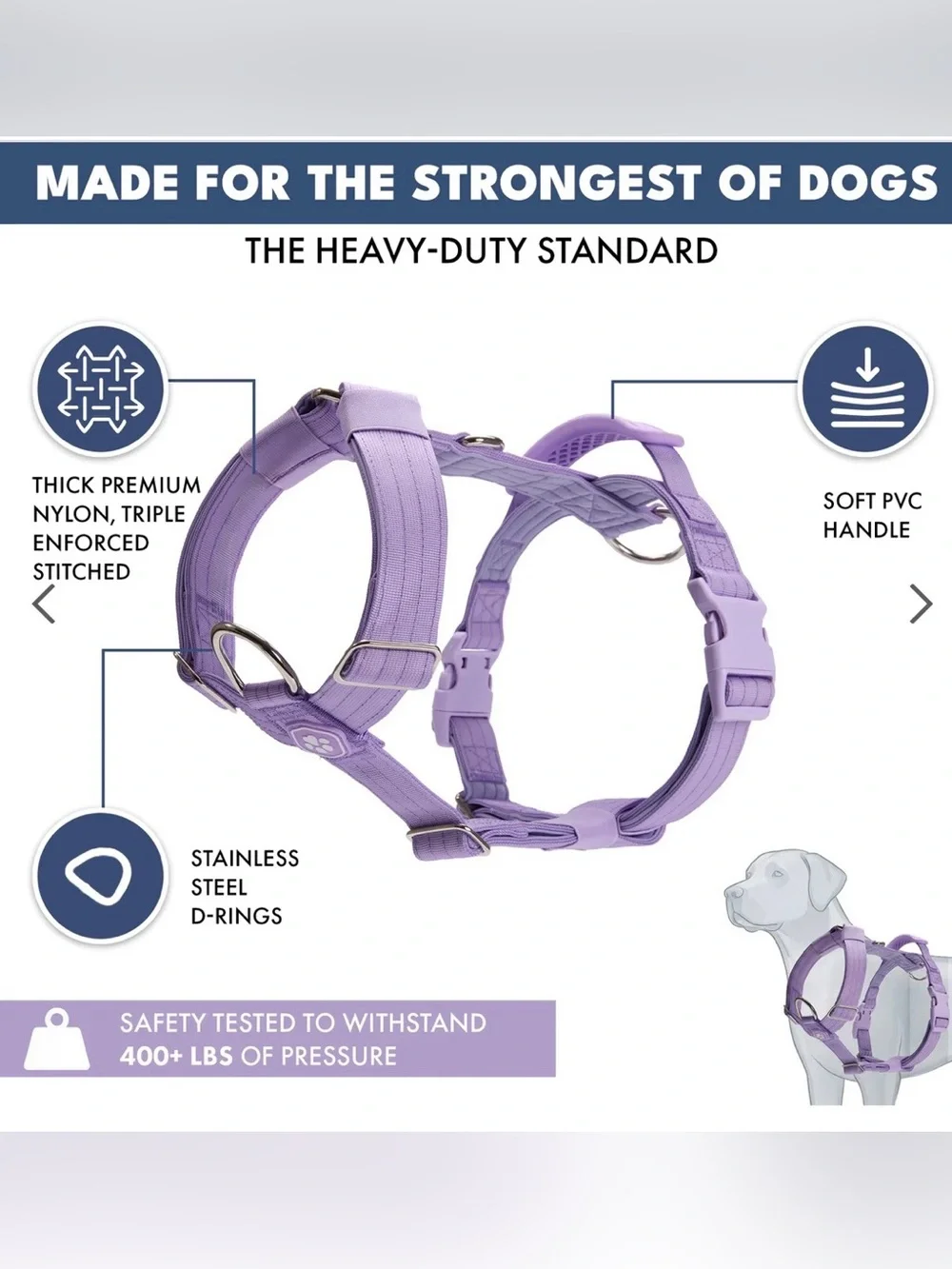 NWT Spark Paws Comfort Control Lilac No-Pull Dog Harness